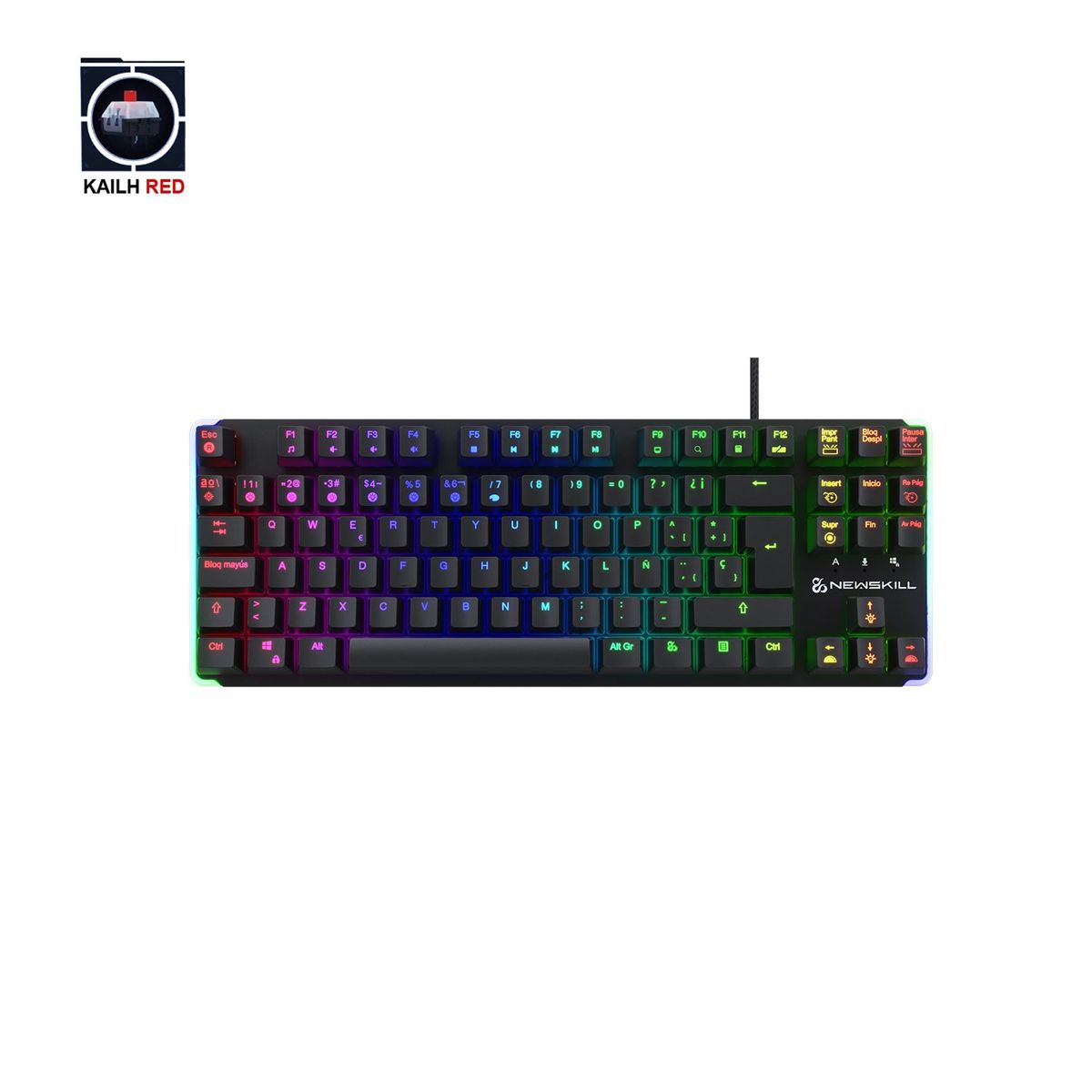 NEWSKILL - Teclado Gamer Gungnyr Negro TKL Pro RGB Switch Gateron Red
