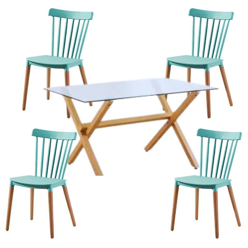 GENERICO - juego comedor 140x90 mas 4 sillas Windsor MENTA