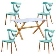 GENERICO - Juego comedor 140x90 mas 4 sillas Windsor MENTA