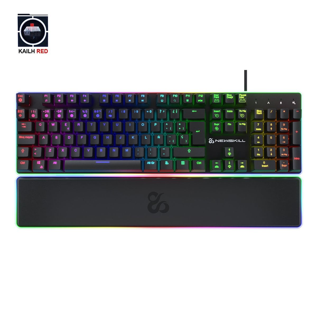 NEWSKILL - Teclado Gungnyr Gamer Pro Negro RGB Switch Gateron Red