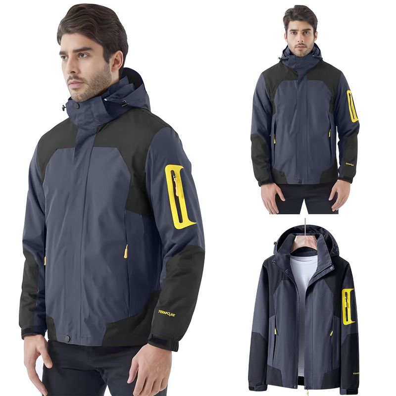 KOKILA - Chaqueta Corta Viento Engomada Outdoor Hombre Impermeable