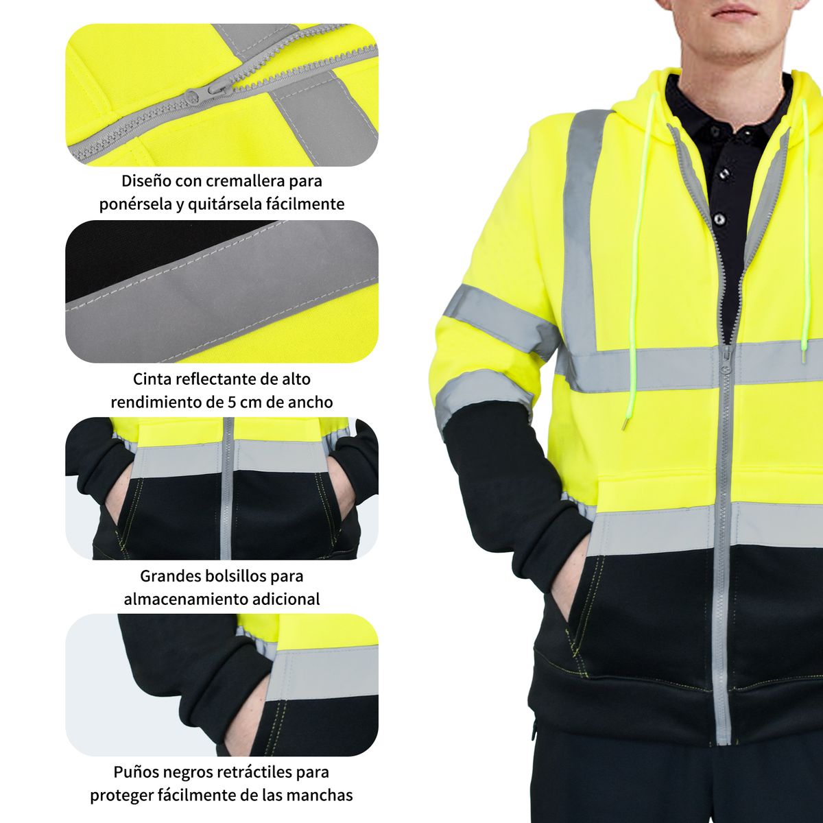 KOKILA - Chaleco Geólogo Hombre Amarillo Ropa De Trabajo