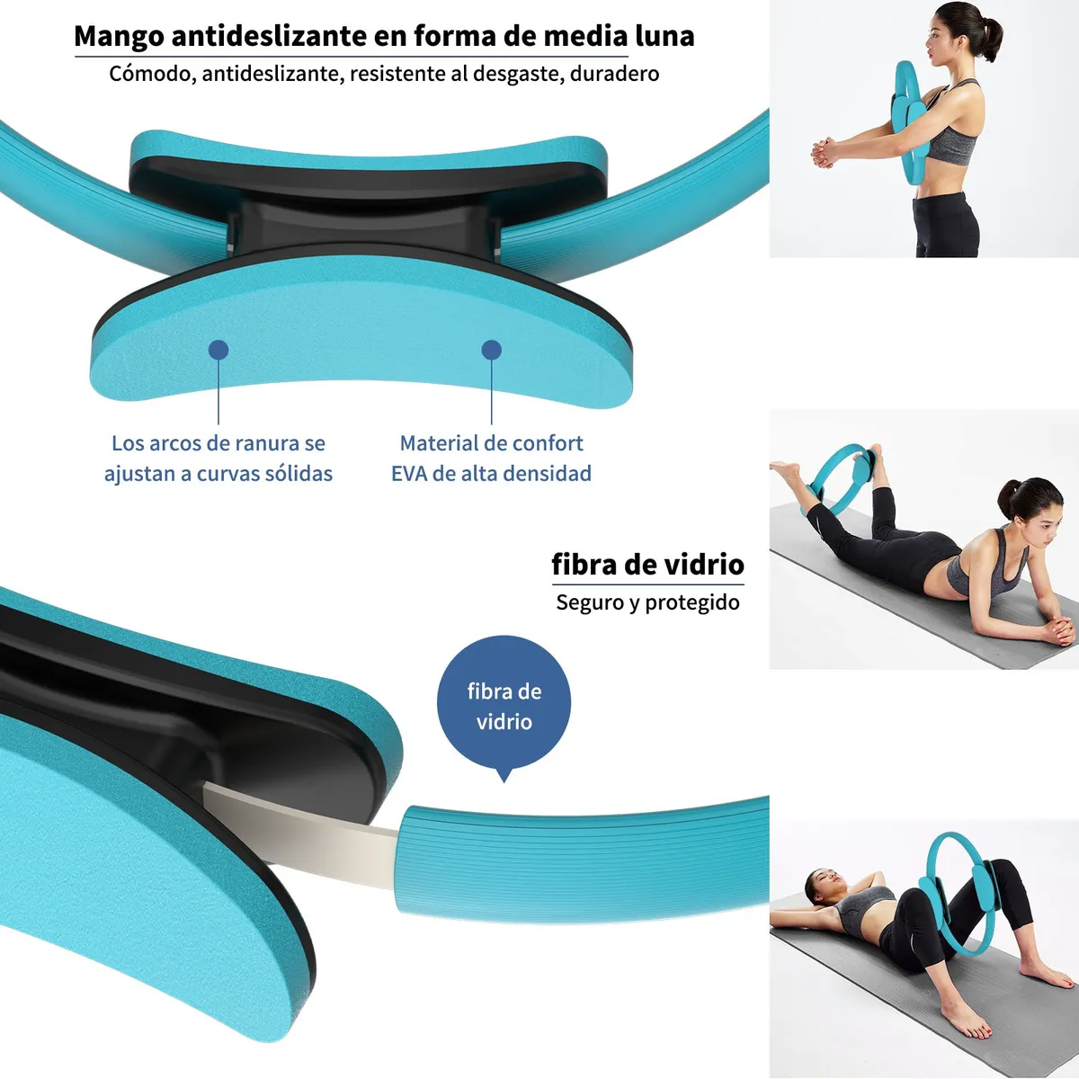 KOKILA - Kit Pilates 12 Pzas  Aro Yoga + Bandas Elásticas Fitness
