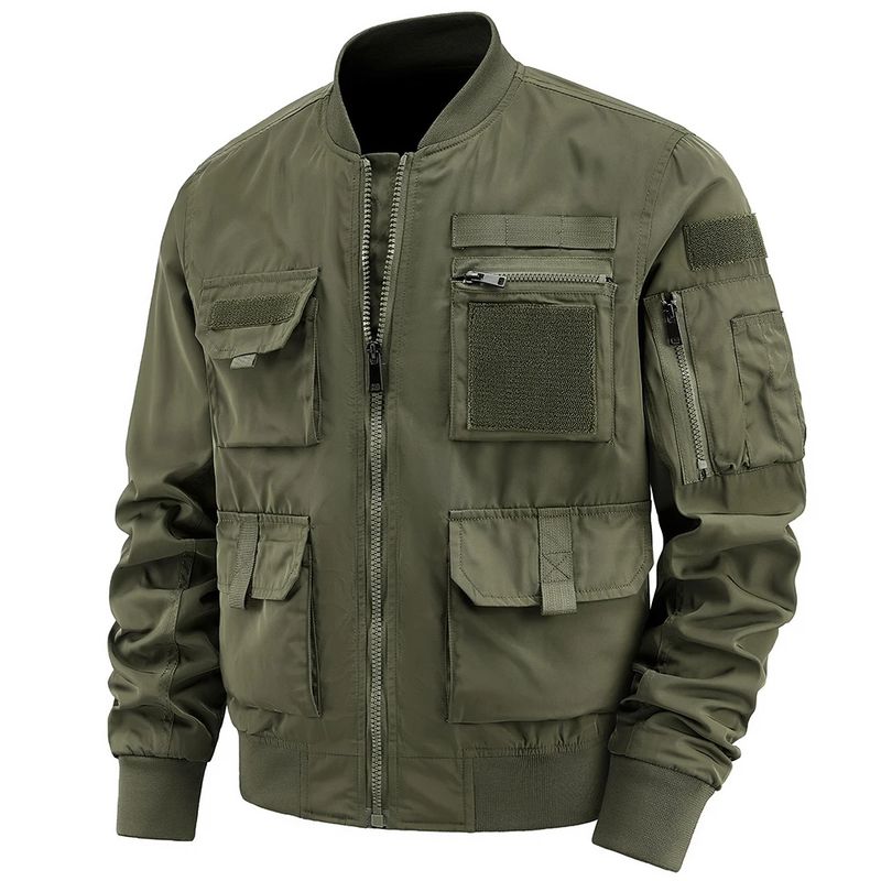 LEDUNTINO - Chaqueta de trabajo multibolsillos para hombre Dorado