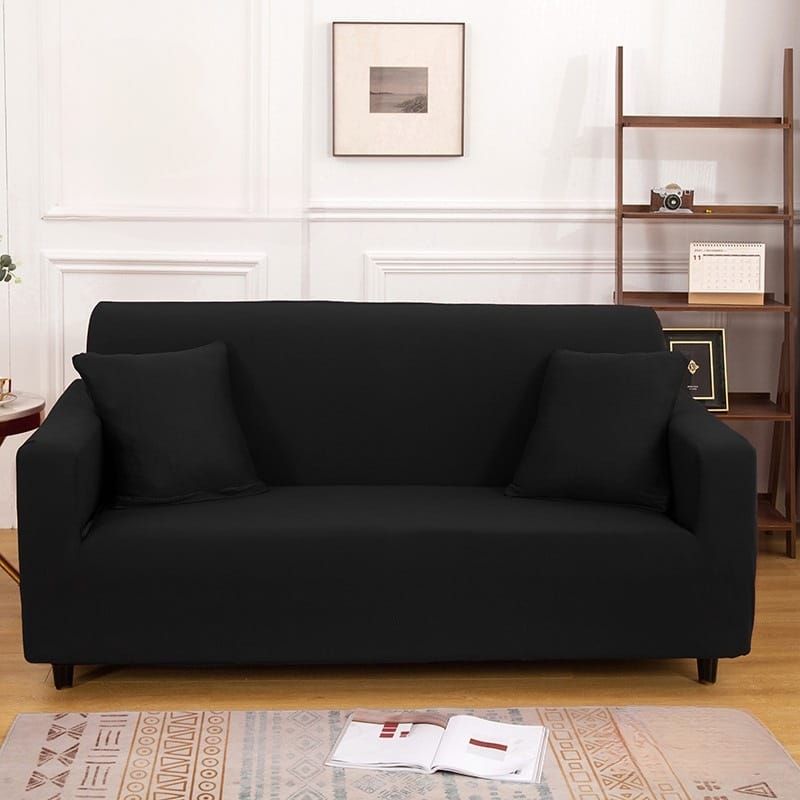 GENERICO - Funda de Sillon 3 Cuerpos Poliéster Elástico. Color Negro TF05