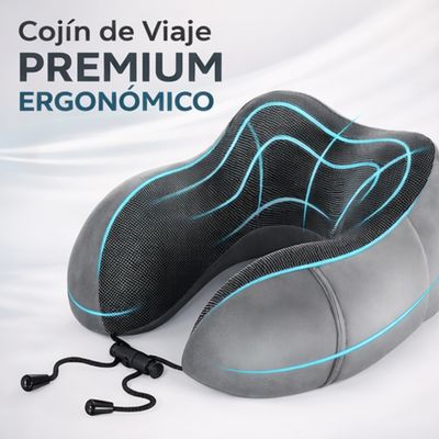 Imagen 2 del producto Cómodo Almohada De Viaje Espuma De Memoria Cojín Para Cuello Color Gris