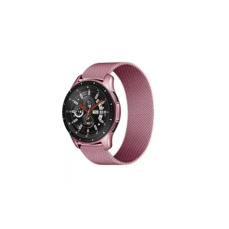 GENERICO - Correa Metálica Magnetica Para Samsung/huawei - 22 Mm-ROSA
