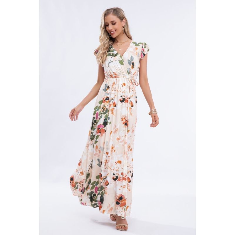 MPROPIA - Vestido Largo Primavera Mujer Maxi Vestido Tendencia Flores 266