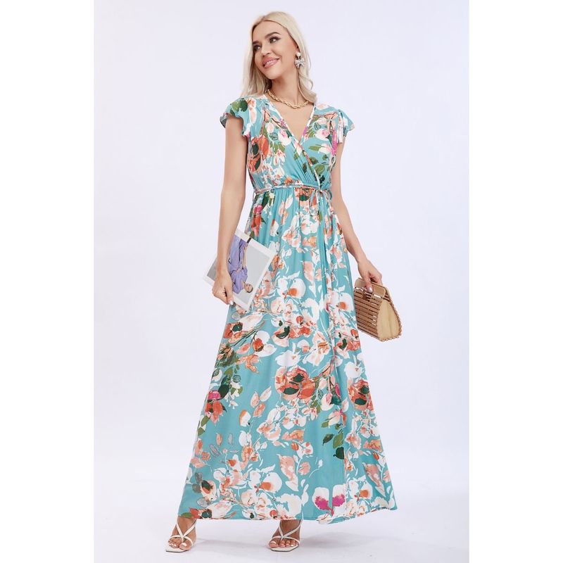 MPROPIA - Vestido Largo Primavera Mujer Maxi Vestido Tendencia Flores 266