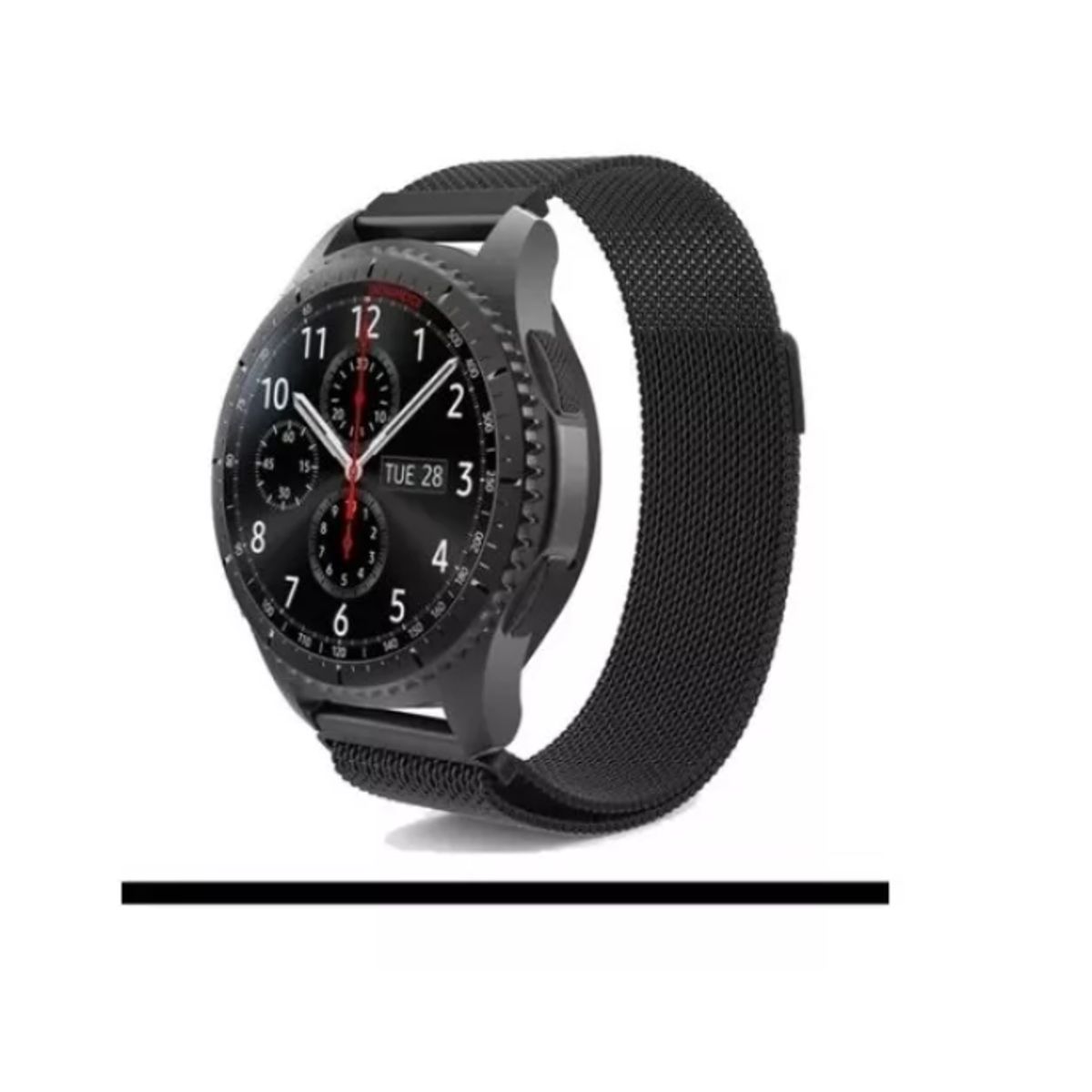 GENERICO - Correa Metálica Magnetica Para Samsung/huawei - 22 Mm-NEGRO
