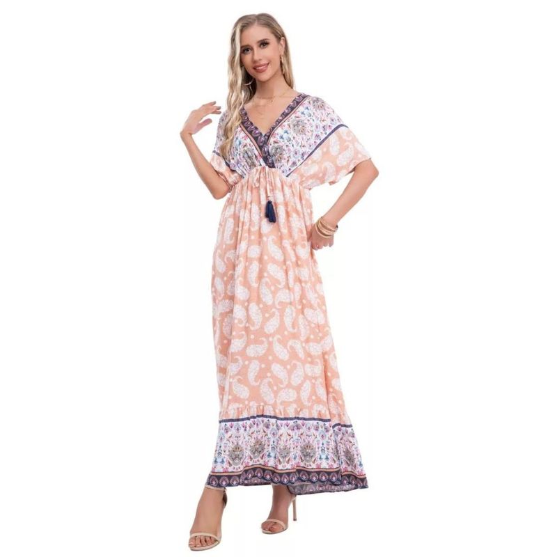 MPROPIA - Vestido Largo Primavera Mujer Algodón Flores Calidad 273