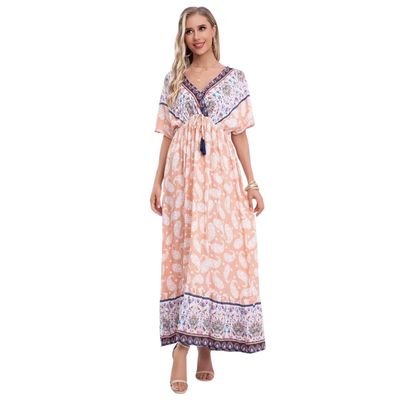 Imagen 2 del producto Vestido Largo Primavera Mujer Algodón Flores Calidad 273