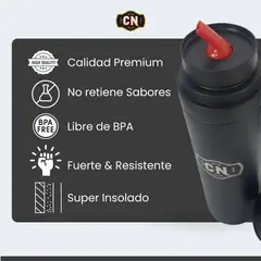 COSAS NUESTRAS - Termo De Acero Inoxidable Con Sifón Y Asa 1 Lt negro