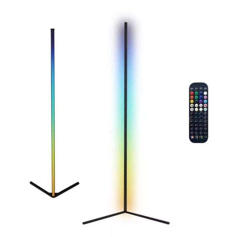 GENERICO - Lampara De Pie Rgb Esquinero Luz Led Control Floorlamp