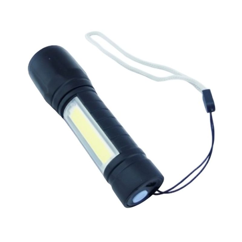 OEM - LINTERNA 1 LED+ LED COB TACTICA METAL 200LM USB RECARGABLE EN CAJA