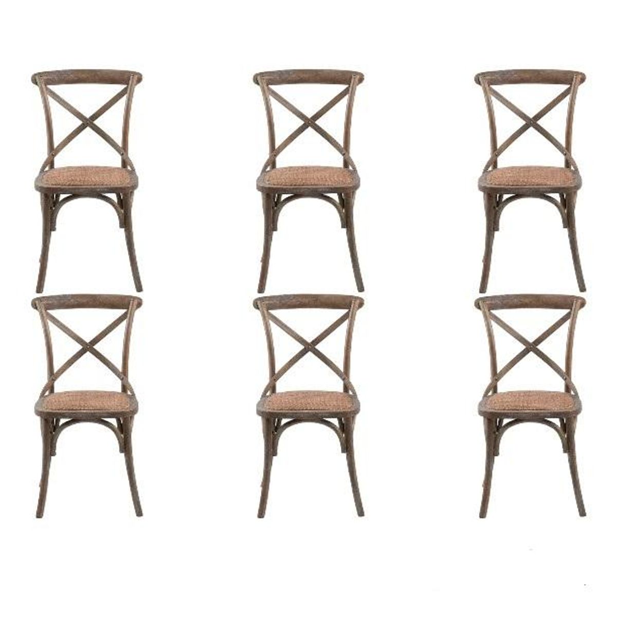 SPAZZIO - Kit 6 sillas Retro albayalde - Café Claro