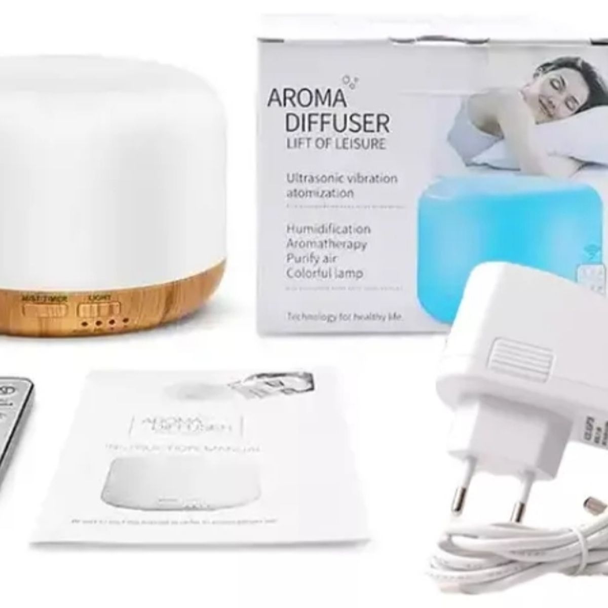 GENERICO - Humidificador Difusor Ultrasonico Aire Lampara Madera Color