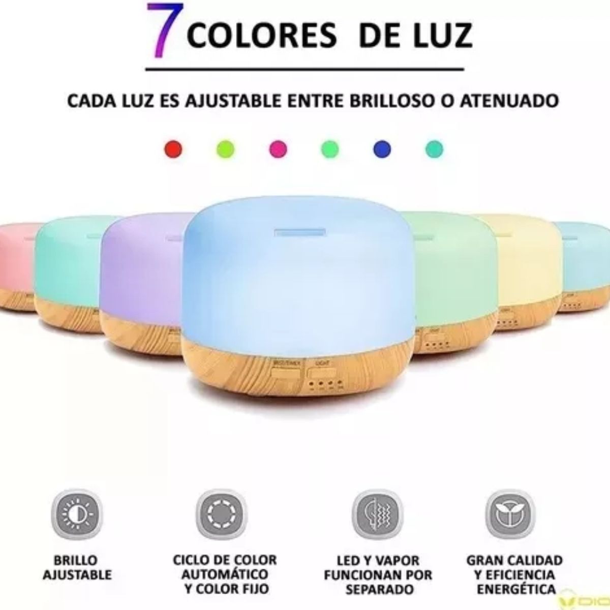 GENERICO - Humidificador Difusor Ultrasonico Aire Lampara Madera Color