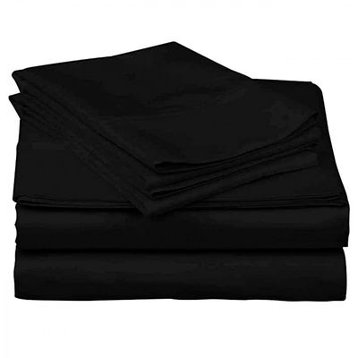 Imagen 2 del producto Juego De Sabana 144 hilos (Queen) Excelente Calidad - Negro - 2 plazas