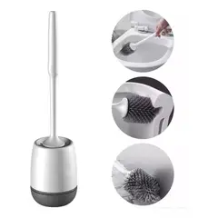 MUNDO MAGIA - Escobilla De Limpieza De Baño De Silicona Con Soporte