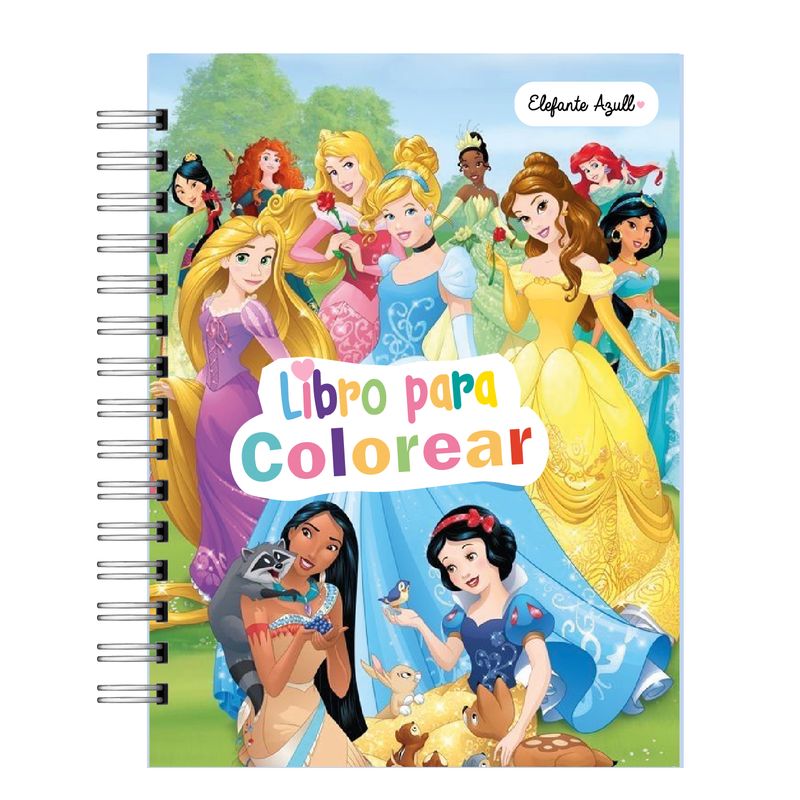 ELEFANTE AZULL - Libro para colorear  Princesas Disneyxxx