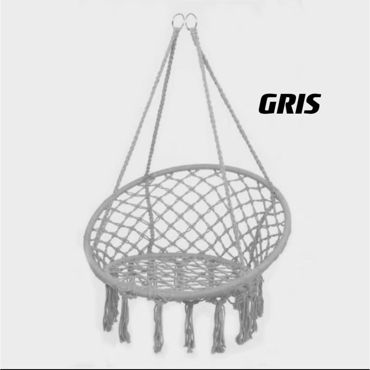 GENERICO - SILLA TIPO HAMACA COLGANTE ESPECIAL PARA  JARDIN O DORMITORIOS UNICOLOR GRIS