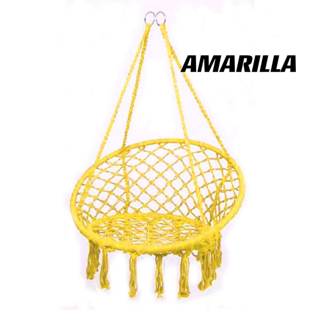 GENERICO - SILLA TIPO HAMACA COLGANTE ESPECIAL  JARDIN O DORMITORIOS UNICOLOR AMARILLA