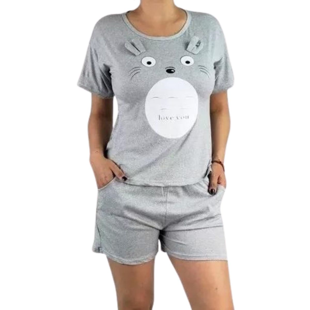 LIKE SHOP - Pijama Mujer Verano Short y Polera Raton 553