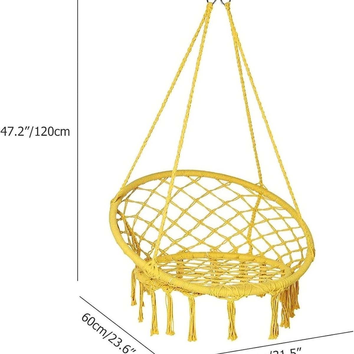 GENERICO - SILLA TIPO HAMACA COLGANTE AMARILLA ESPECIAL JARDIN O DORMITORIOS