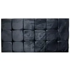 DULCES SUEÑOS - Respaldo Moderno 2 Plaza Diseño Rombo Negro Felpa