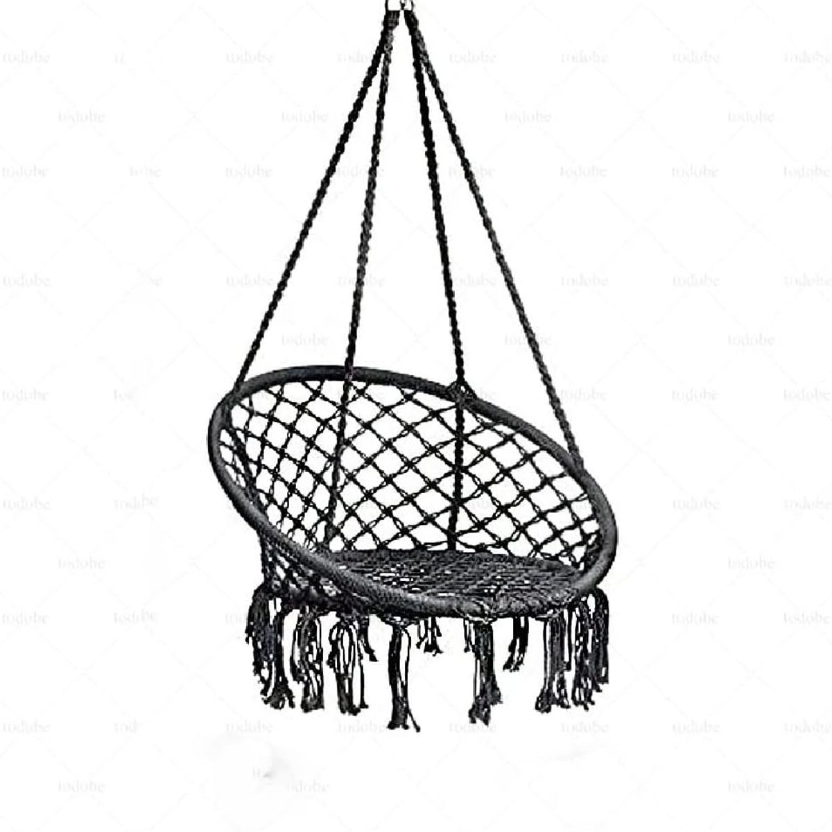 GENERICO - SILLA COLGANTE TIPO HAMACA ESPECIAL JARDIN O DORMITORIOS COLOR NEGRO