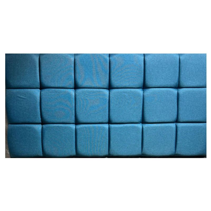 DULCES SUEÑOS - Respaldo Moderno 2 Plaza Diseño Rombo Azul LINO