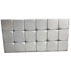 DULCES SUEÑOS - Respaldo Moderno 2 Plaza Diseño Rombo GRIS CLARO FELPA
