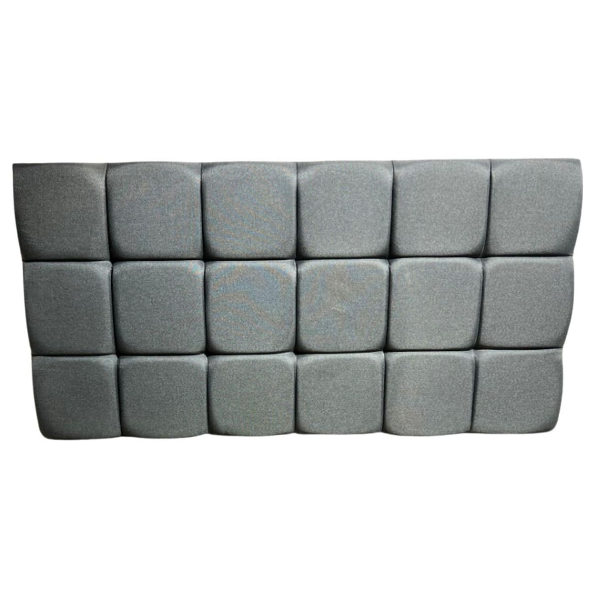 DULCES SUEÑOS - Respaldo Moderno 2 Plaza Diseño Rombo GRIS CLARO Lino