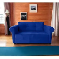 GENERICO - Sofa 2 Cuerpos Barcelona Felpa Azul