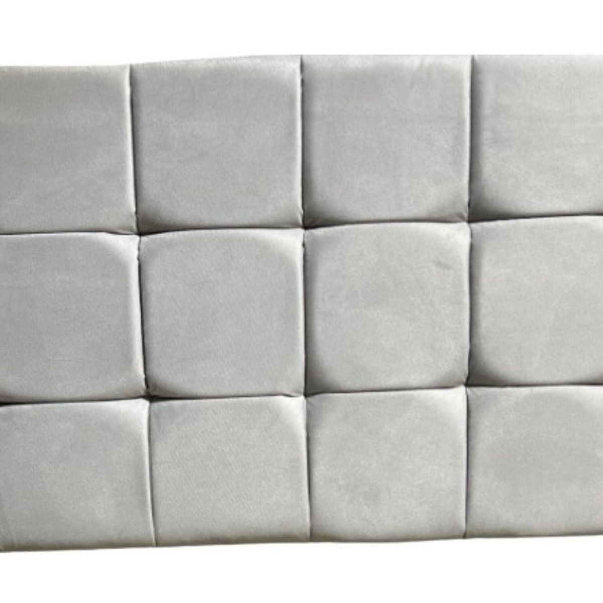 DULCES SUEÑOS - Respaldo Moderno 2 Plaza Diseño Rombo GRIS OSCURO FELPA