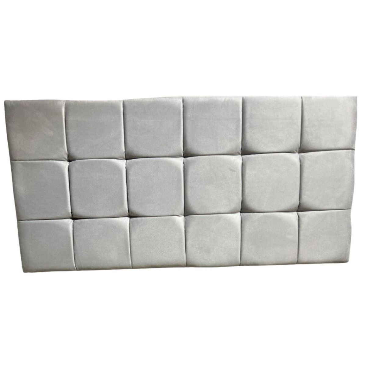 DULCES SUEÑOS - Respaldo Moderno 2 Plaza Diseño Rombo GRIS OSCURO FELPA