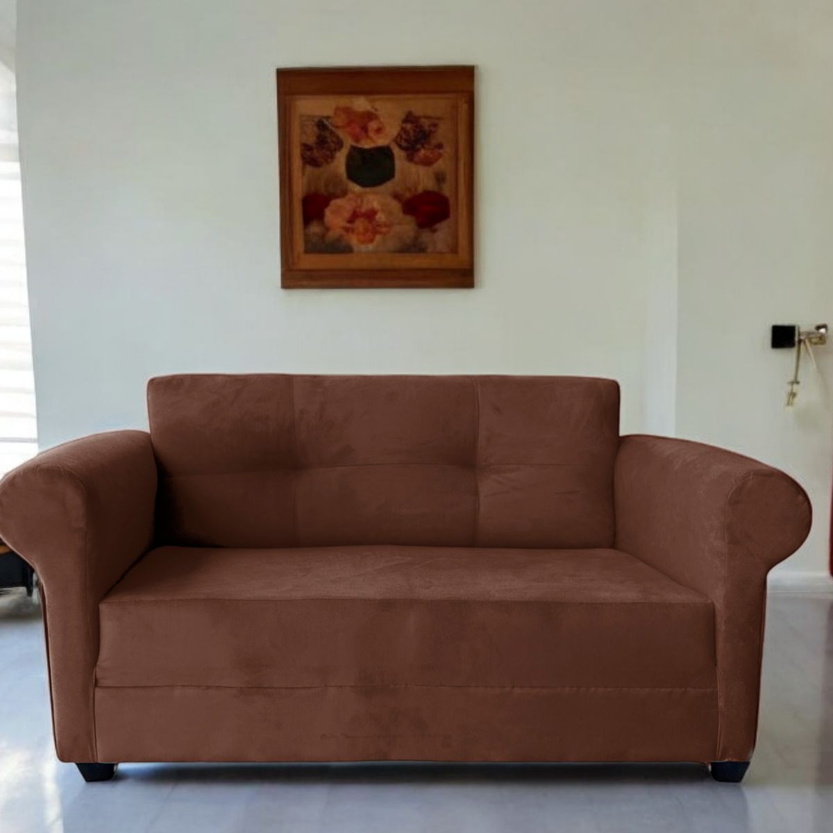 GENERICO - Sofa 2 Cuerpos Barcelona Felpa Cafe