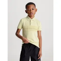 CALVIN KLEIN - Polo Niño Layered Mesh Verde