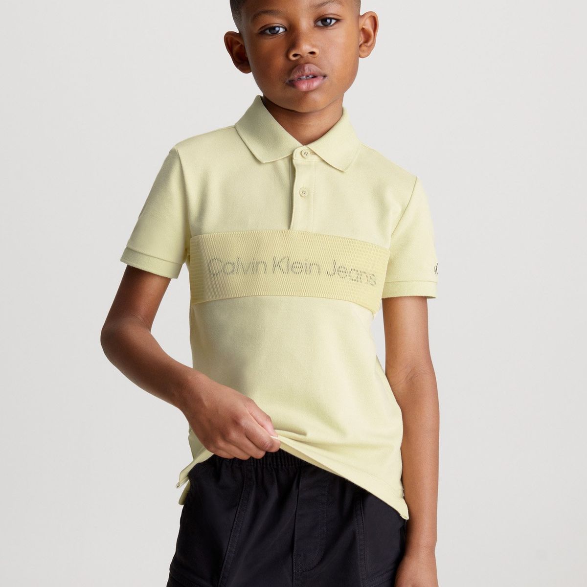 CALVIN KLEIN - Polo Niño Layered Mesh Verde Calvin Klein LFU