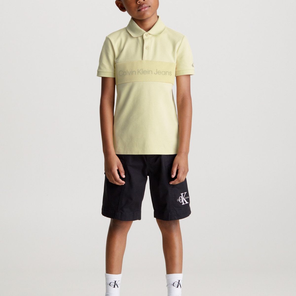 CALVIN KLEIN - Polo Niño Layered Mesh Verde Calvin Klein LFU