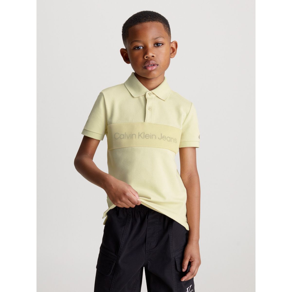 CALVIN KLEIN - Polo Niño Layered Mesh Verde Calvin Klein LFU