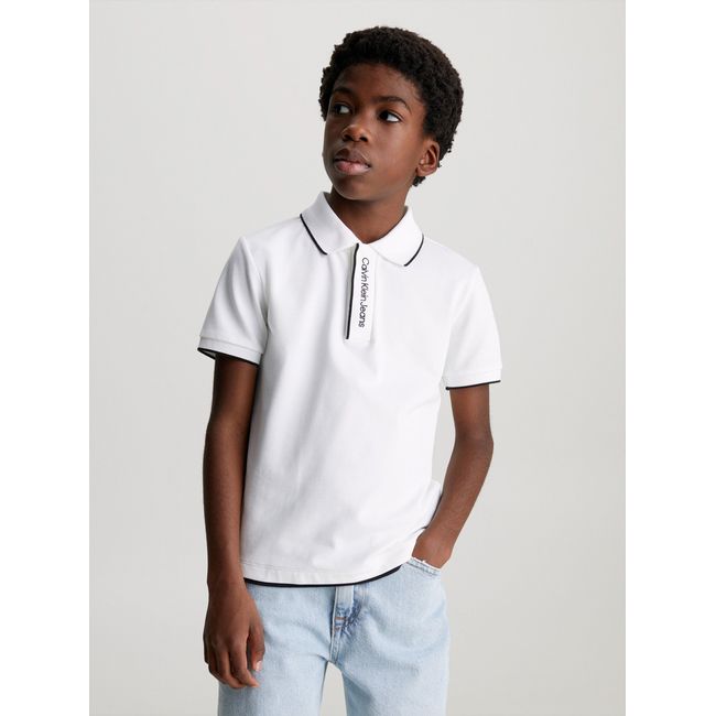 CALVIN KLEIN - Polo Niño Intarsia Blanco Calvin Klein