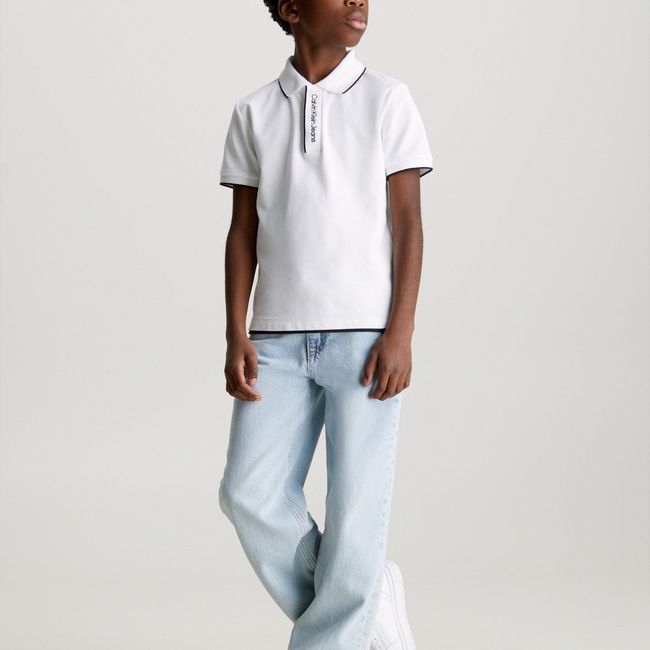 CALVIN KLEIN - Polo Niño Intarsia Blanco Calvin Klein