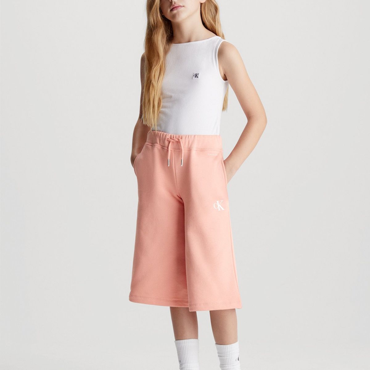 CALVIN KLEIN - Pantalón Niña Cotton Terry Rosado Calvin Klein