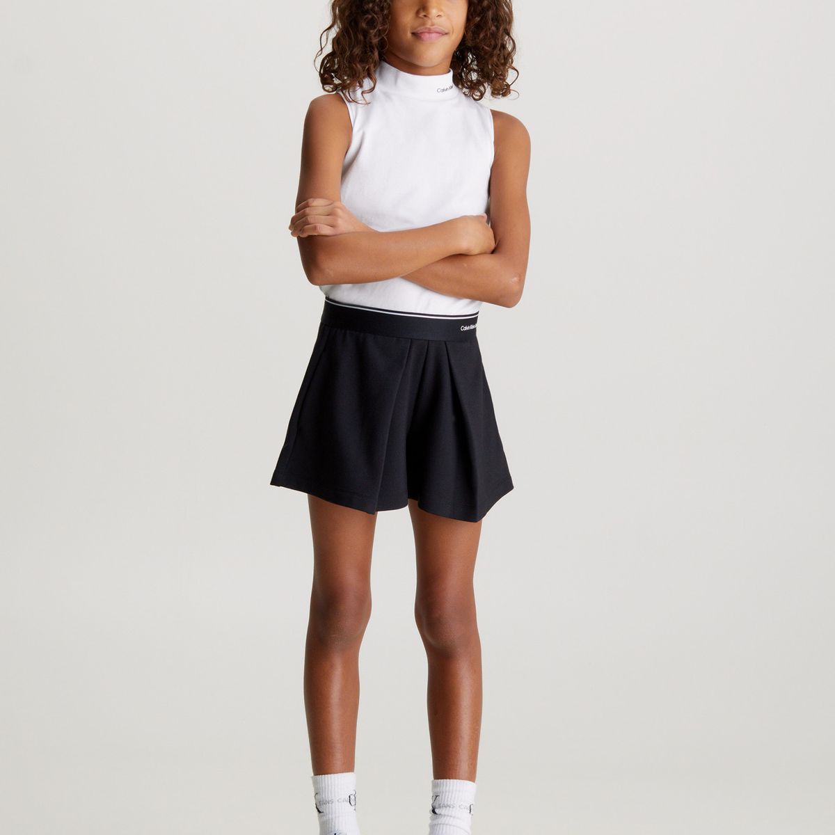 CALVIN KLEIN - Falda Short Tape Niña Skort Negro Calvin Klein