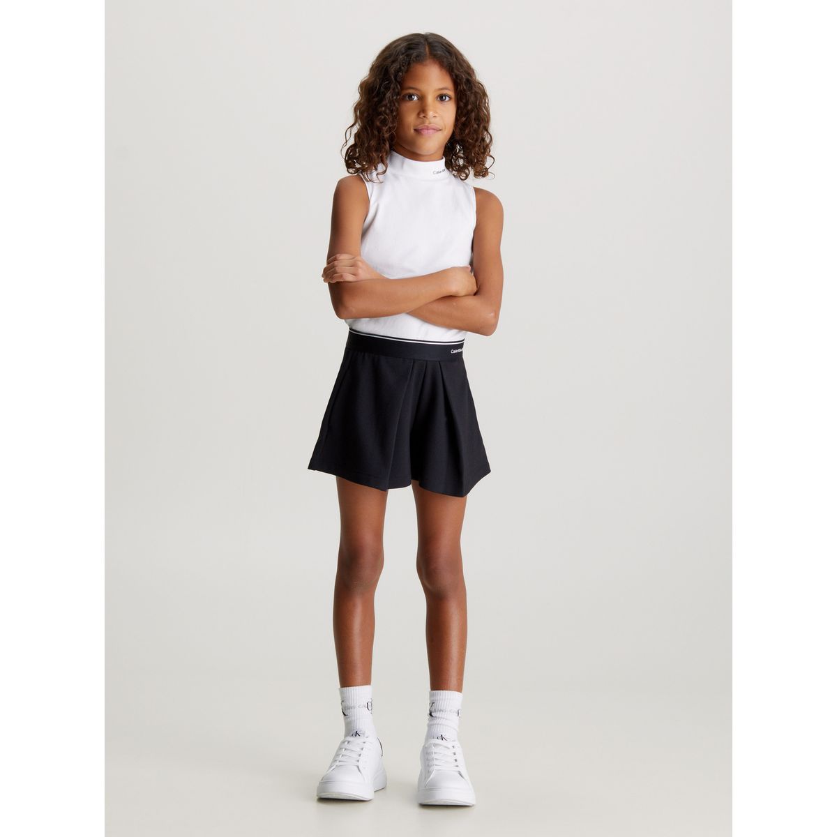CALVIN KLEIN - Falda Short Tape Niña Skort Negro Calvin Klein