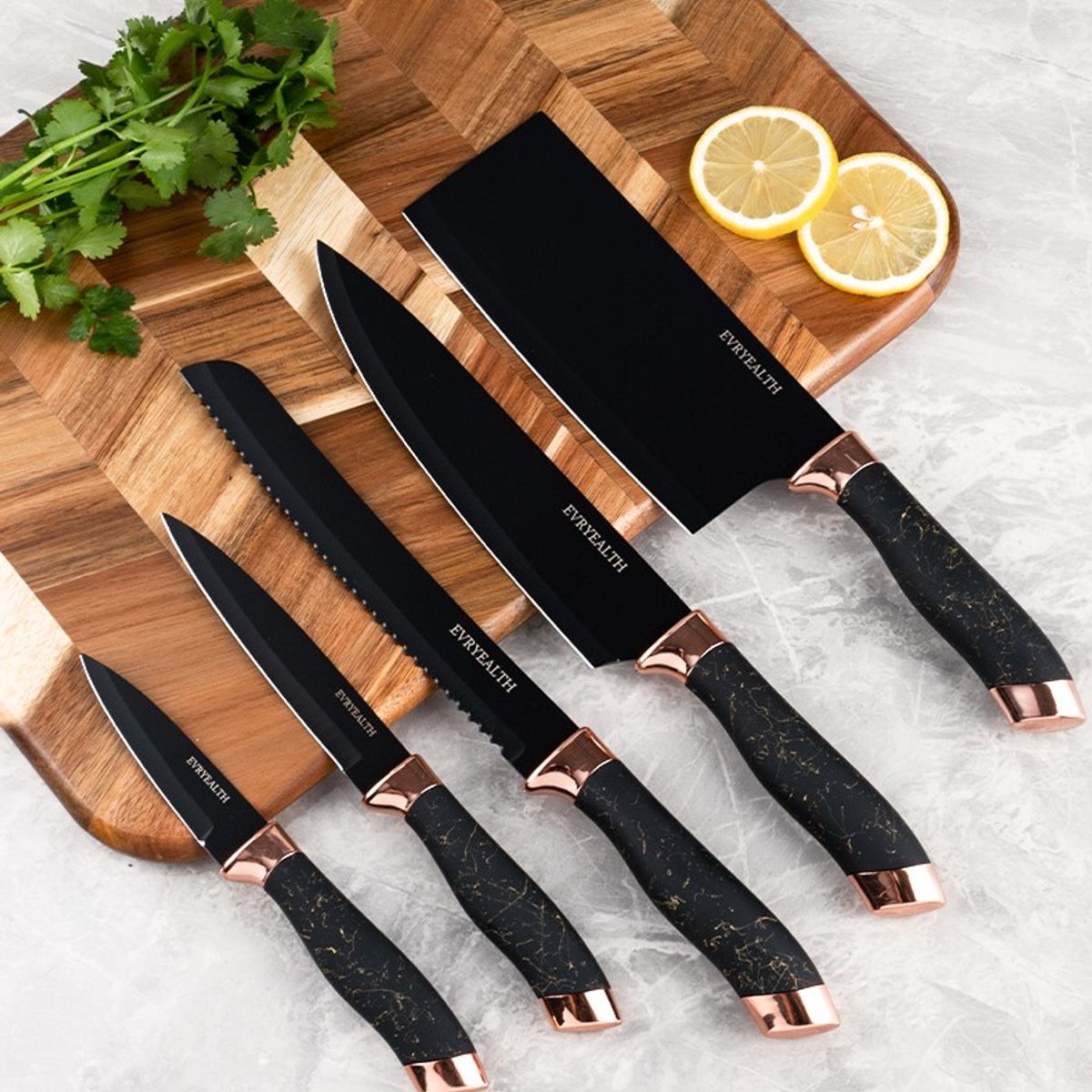 GENERICO - Set De Cuchillos Premium 9 Piezas Con Soporte Giratorio