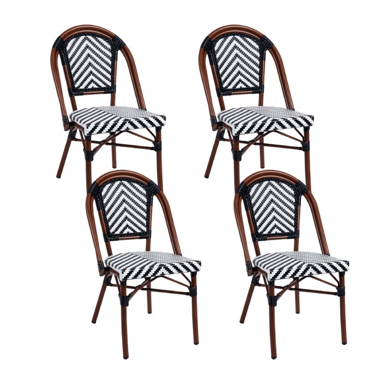 KLIK - Pack de 4 Sillas Bistro Parisina Rattan - Blanca con negro