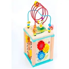 GENERICO - Cubo Madera Montessori Laberinto Didáctico Bebés